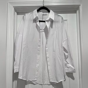 Oversized white button down